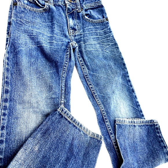 Boys Jeans Pants Size 8 Up Roar Slim Adjustable Waist Button Denim Blue Children - Picture 2 of 6